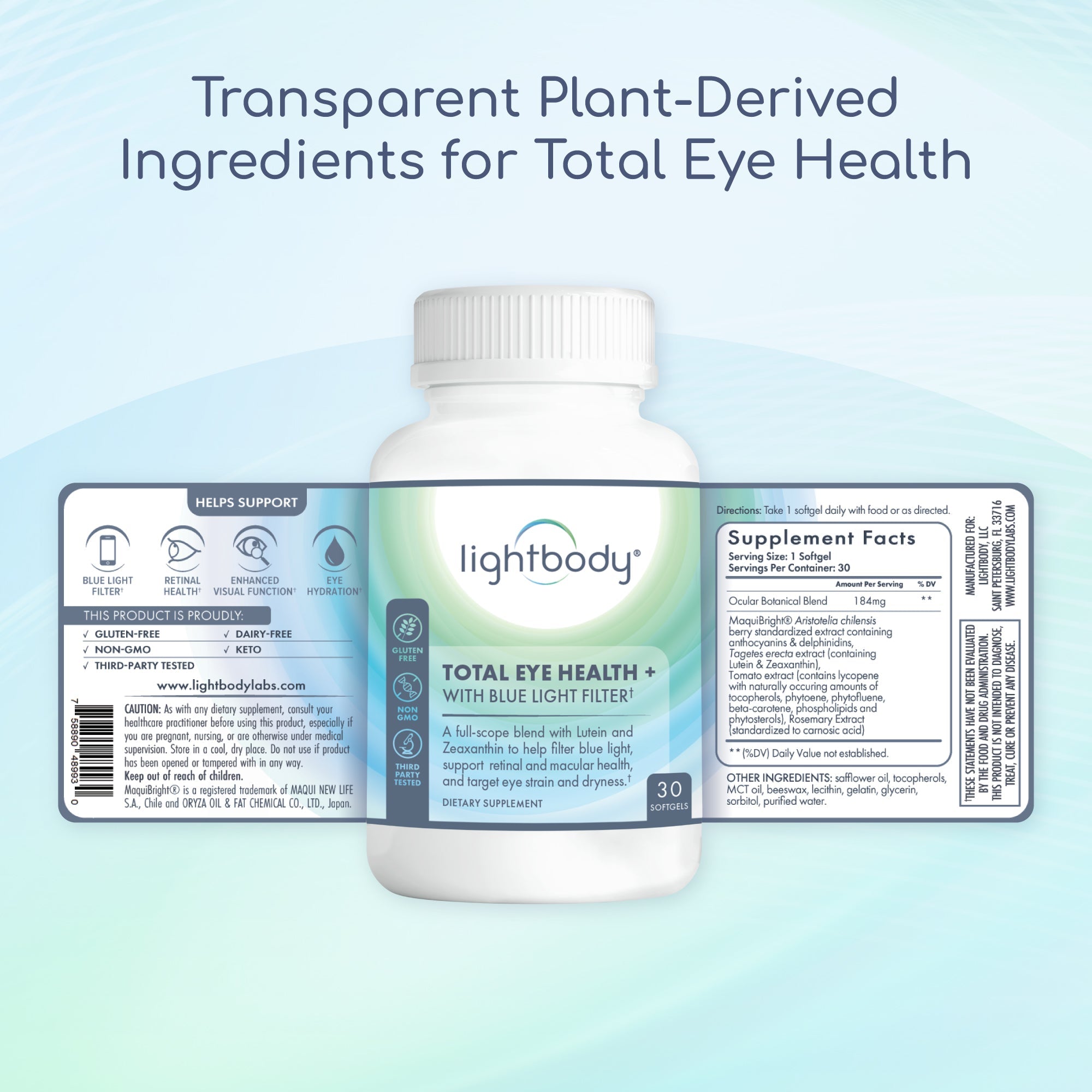 Blue Light Filter Supplement Lightbody® Total Eye Health